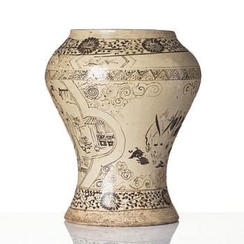 A large chizhou painted jar, Ming dynasty (1368-1644).
