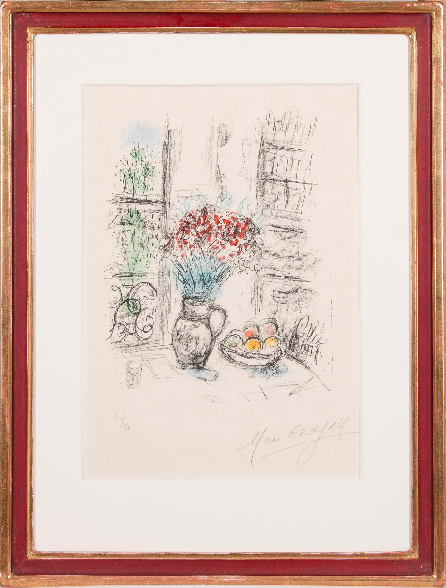 MARC CHAGALL, ”LES ROSES POMPONS" 1974.