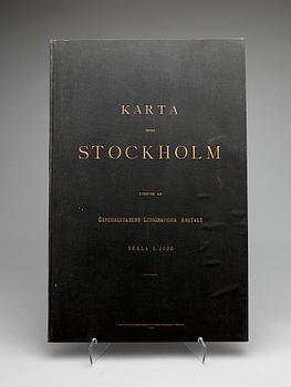 KARTBOK, "Karta öfver Stockholm", 1899, utgiven av generalstabens litografiska anstalt.