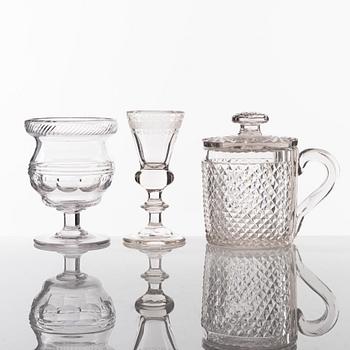 A set of six Swedish glasses, first part of the 19th century.