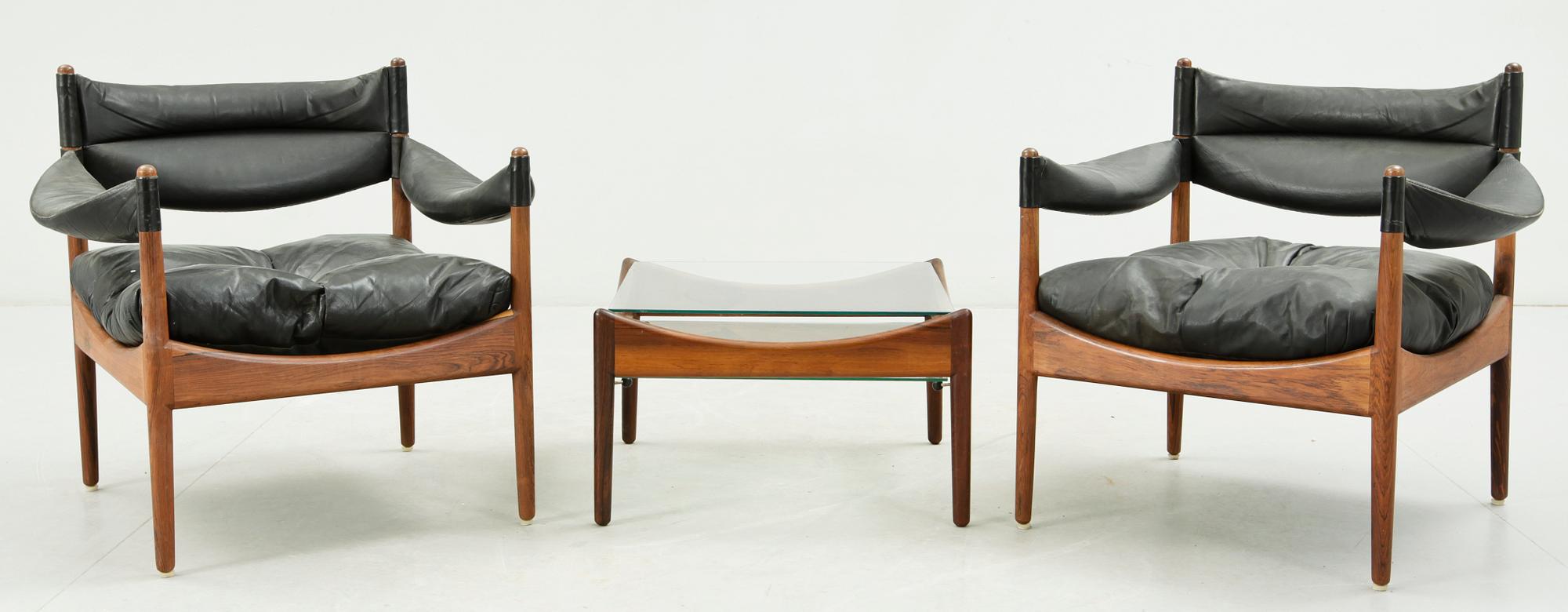FÅTÖLJER, ett par samt SOFFBORD, "Modus", Christian Vedel, Danmark, 1960-tal.