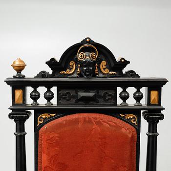 Nine items in Neo Renaissance style, late 19th century.