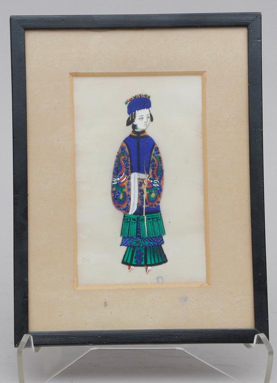 MINIATYRMÅLERI, 2 st, blandteknik, Kina.