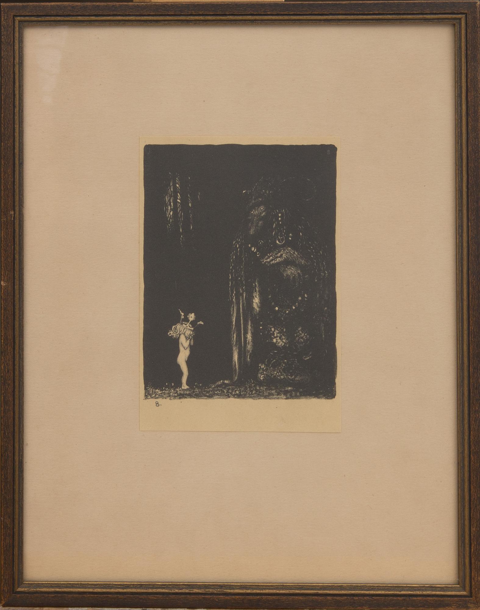 JOHN BAUER, litografi No 8 ur sviten "Troll".