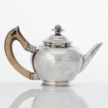 A Swedish Rococo silver tea-pot, mark of Jonas Thomasson Ronander, Stockholm 1756.