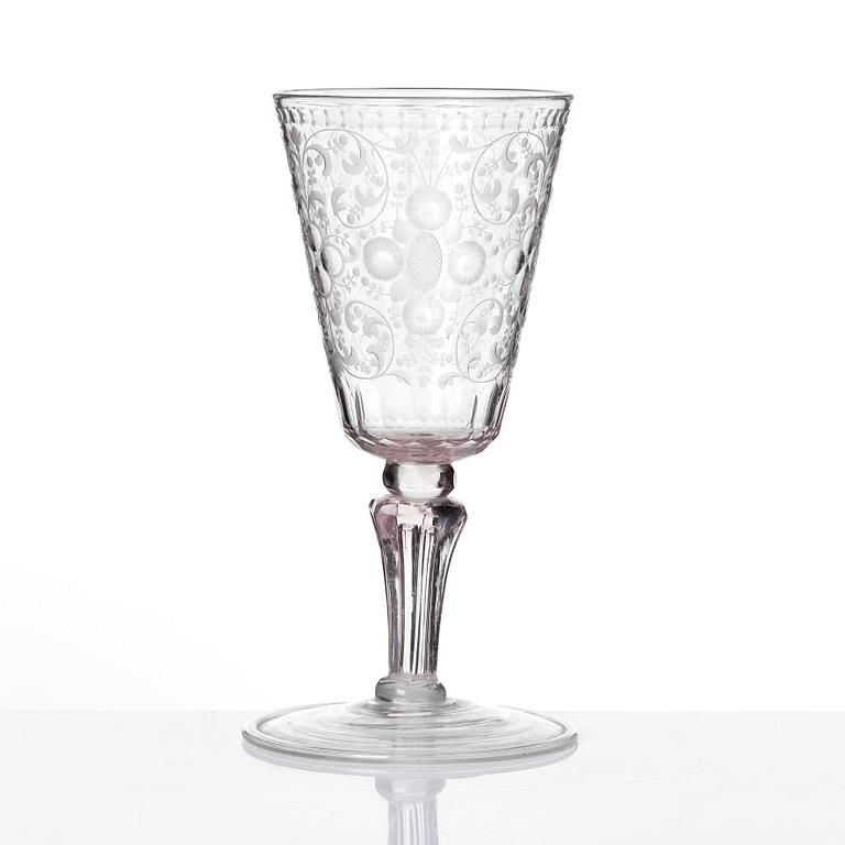 Pokal, glas, 1700-tal.