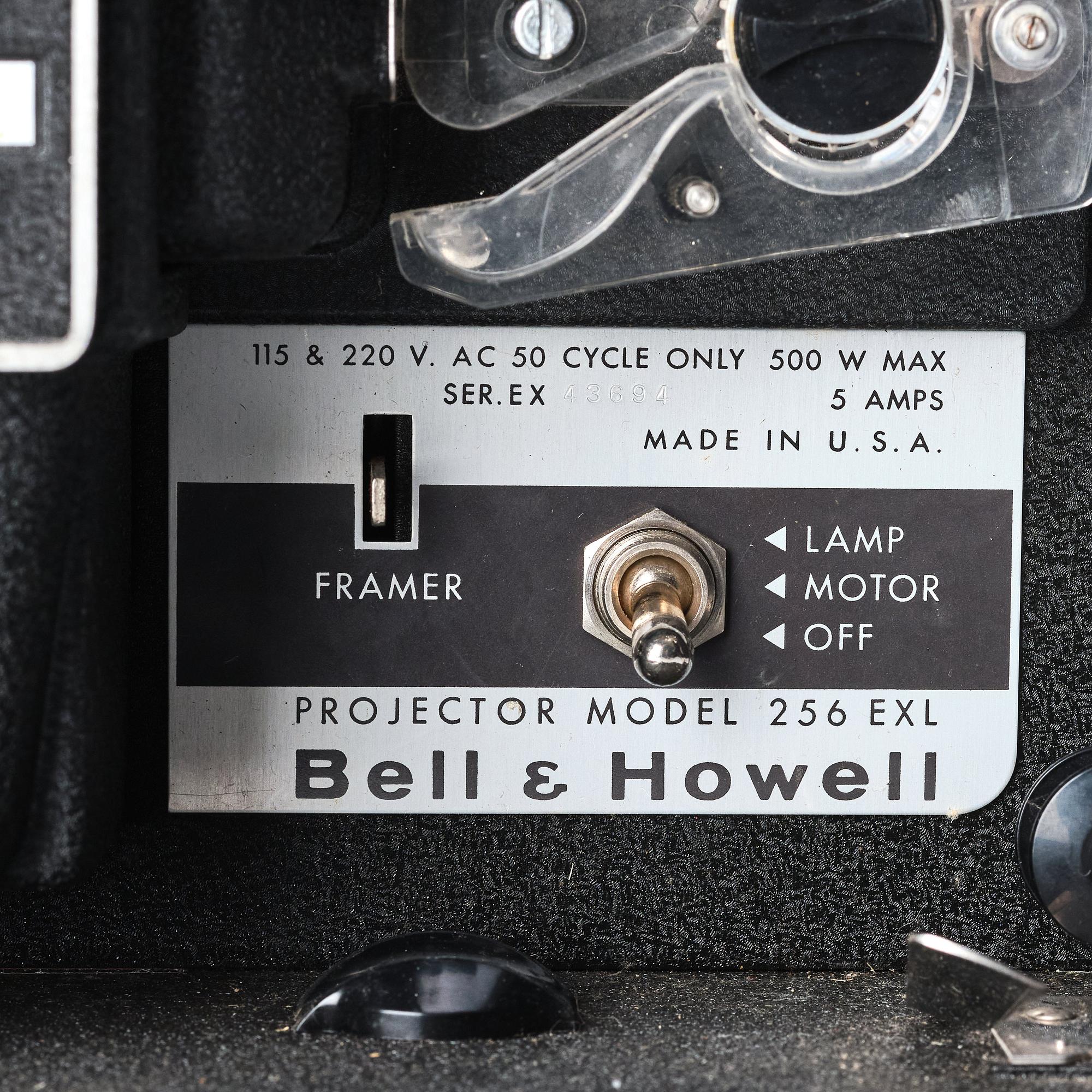 a Bell & Howell "Autoload" projector model 256 EXL, with case, U.S.A. Alva & Gunnar Myrdal Collection.