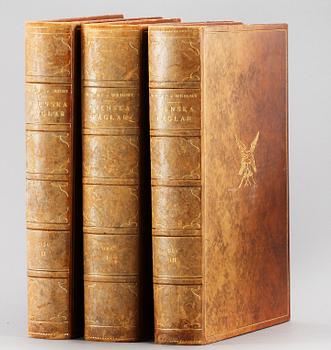 BOK, 3 vol, "Svenska Fåglar", M.W. & F von Wright, Stockholm, 1927-1929.