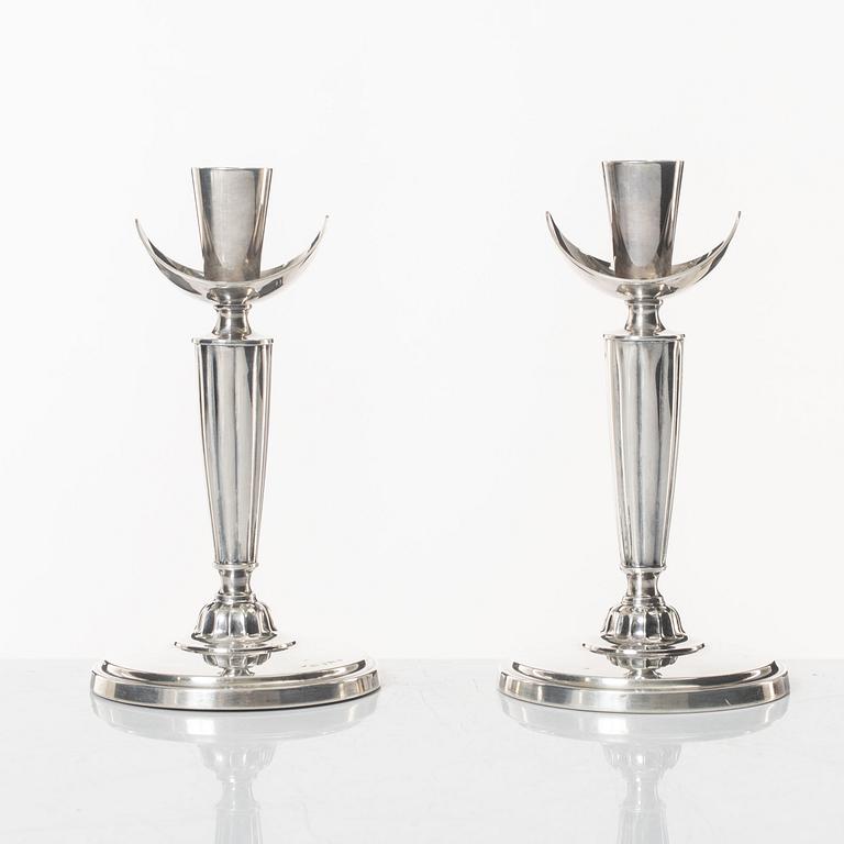 A pair of silver candlesticks, GAB, Stockholm, 1964.