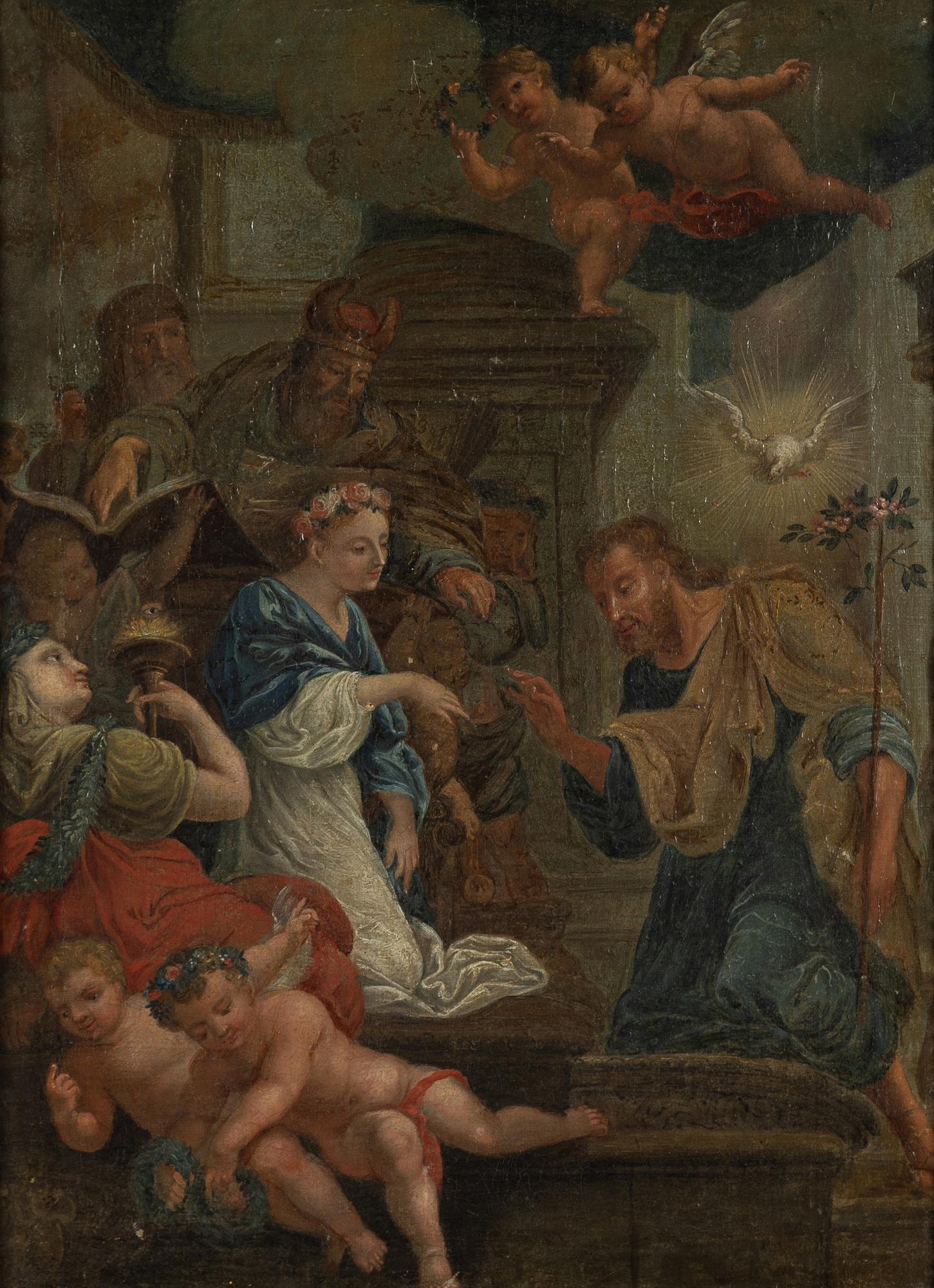 Italian artist, 18th Century, The mystical marriage of St Catharina.
