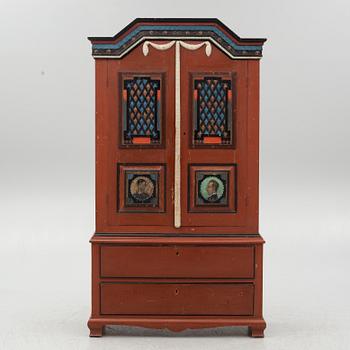 A cabinet, probably Johannes Fundberg, Dalsland, first half of the 19th Century.