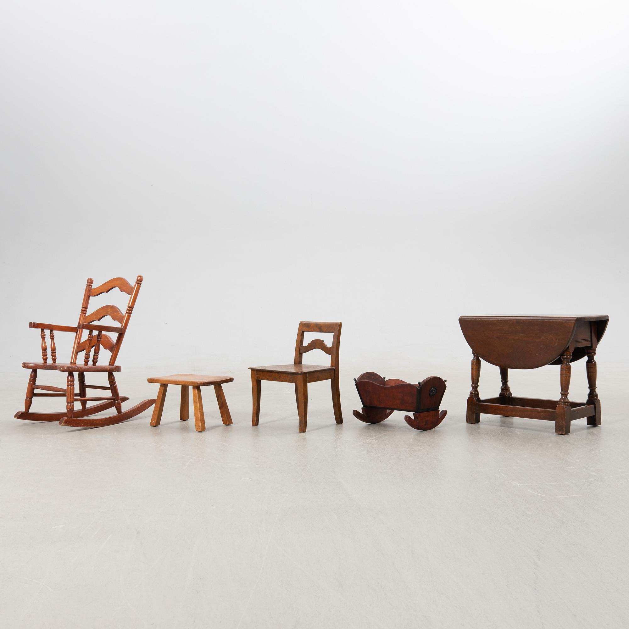 Children's furniture set 5 pcs, first half of the 20th century.