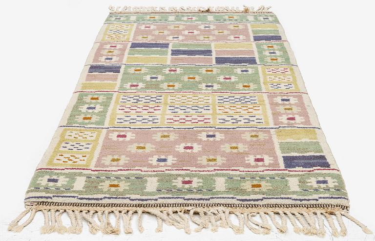 Märta Måås-Fjetterström, a 'Ängarna' carpet, knotted pile, c. 190 x 90 cm, signed AB MMF.