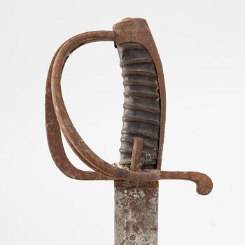 A Swedish cavalry sabre, 1825 pattern, with scabbard.