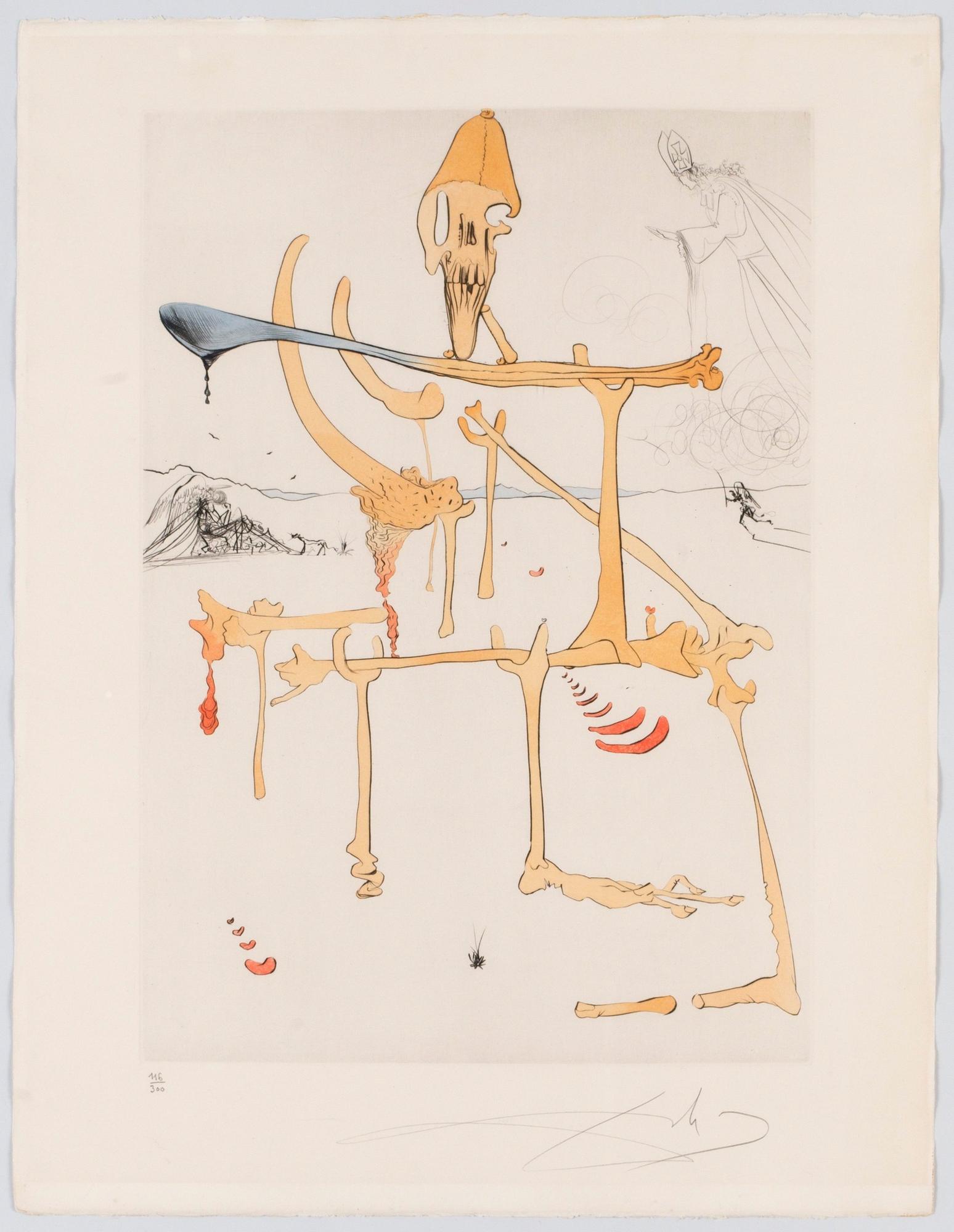 SALVADOR DALI, etsning kolorerad med stencil, sign o numr 116/300, 1975.