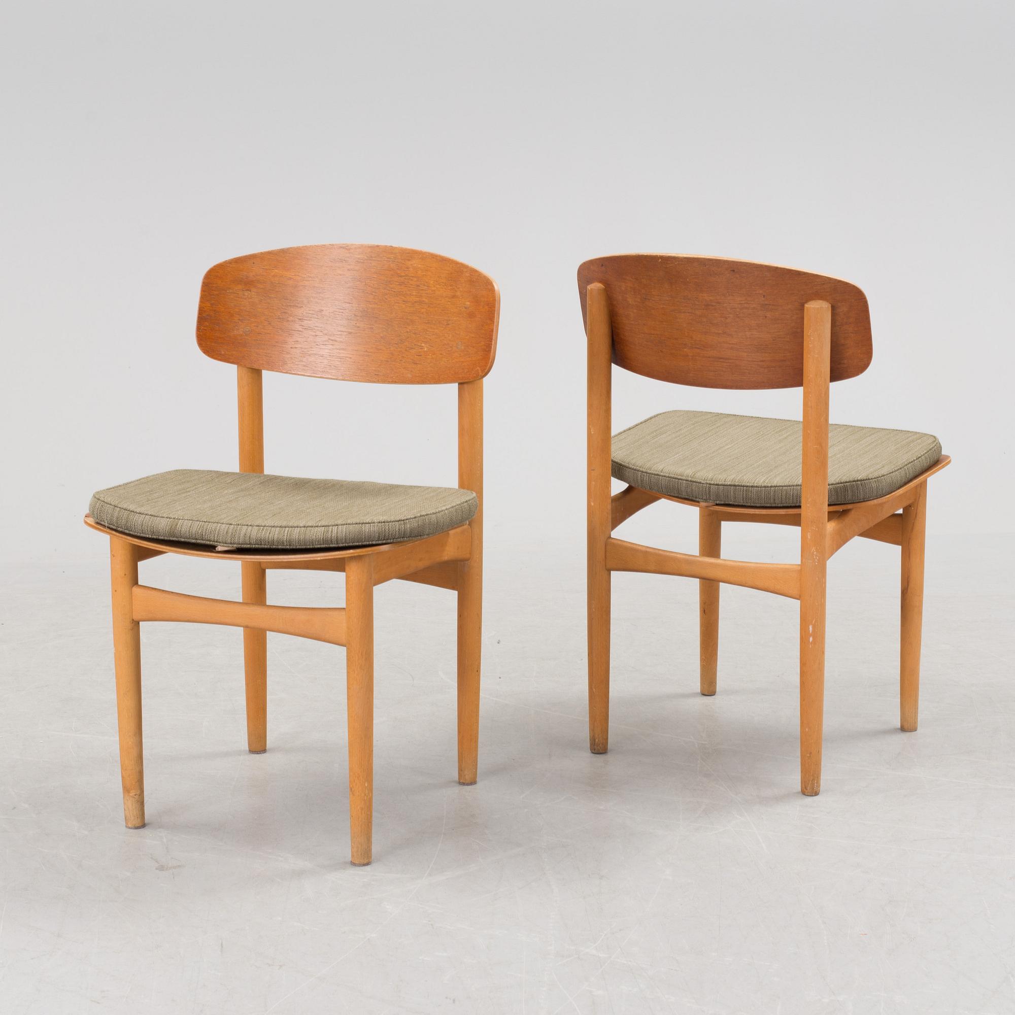 A set of six of model 122 chairs by Børge Mogensen, Denmark.