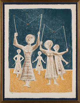 MASSIMO CAMPIGLI, färglitografi, signerad och numrerad 32/95, daterad -54.