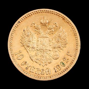 GULDMYNT, Ryssland, 1902. Vikt ca 8 gram.