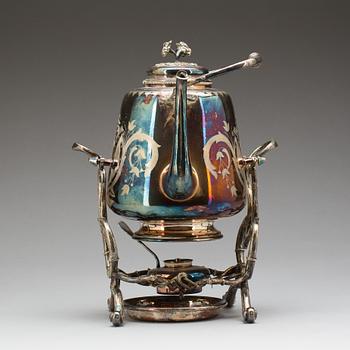 TEKÖK/SAMOVAR, nysilver, CR Carlström, rokokostil, omkring 1900.
