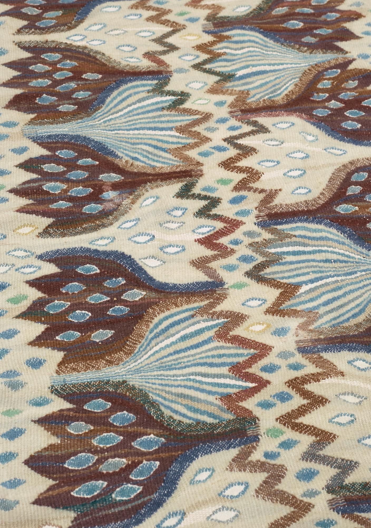 TEXTILE. "Blå crocus". Tapestry variant. 57,5 x 125 cm. Signed AB MMF AML.