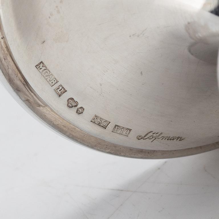 Eric Löfman, A set of twelve silver wine glasses, KG Markströms, Uppsala 1977-1978.