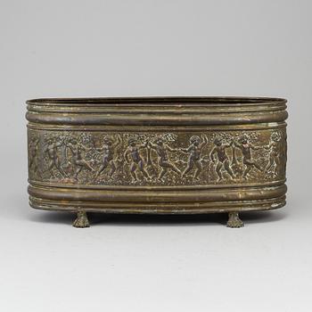 A 19th century brass jardiniere.