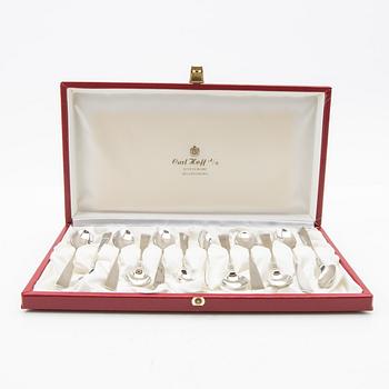 Coffee spoons, silver, 12 pcs, Rosenholm, GAB, second half of the 20th century.