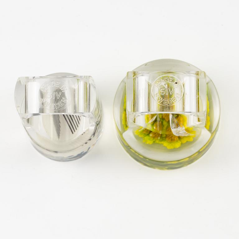 Siv Lagerström, three rings, acrylic plastic. Engraved works from the 1970s.