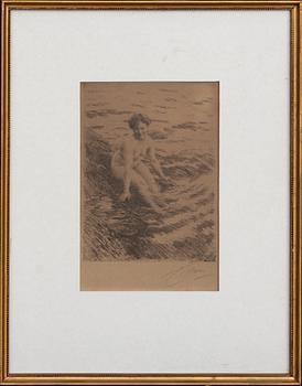 Anders Zorn, etsning, 1911, signerad.