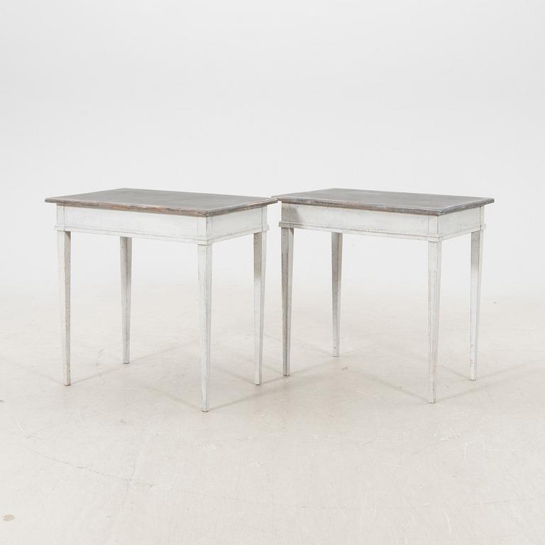 A pair of painted Gustavian style tables first half of the 20th century.