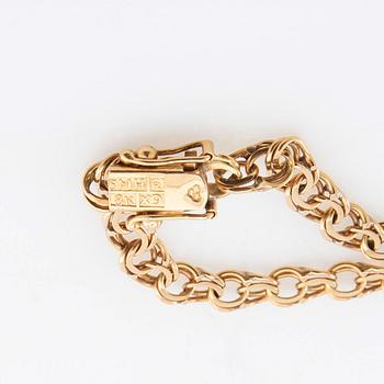 Necklace 18K gold Curt Hallberg Köping 1972 graduated Bissmark link.