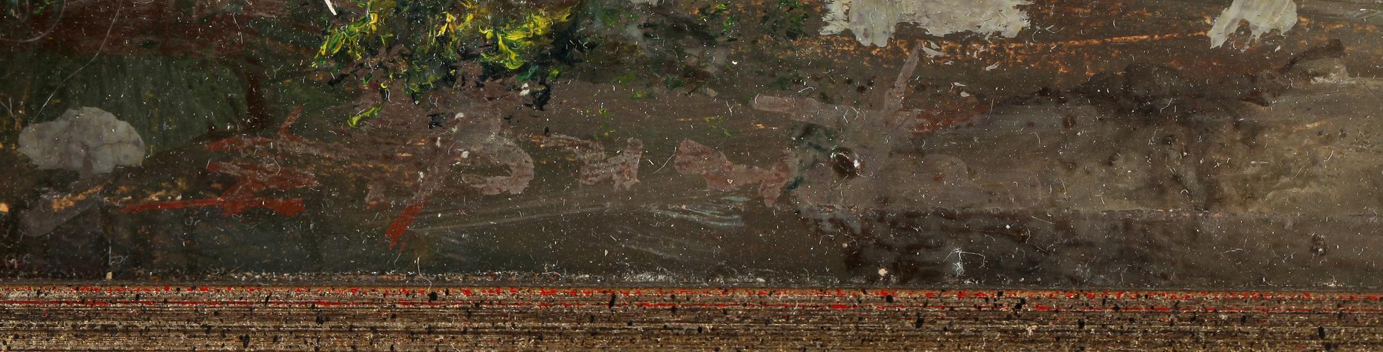 EZELINO BRIANTE, olja på pannå, signerad.