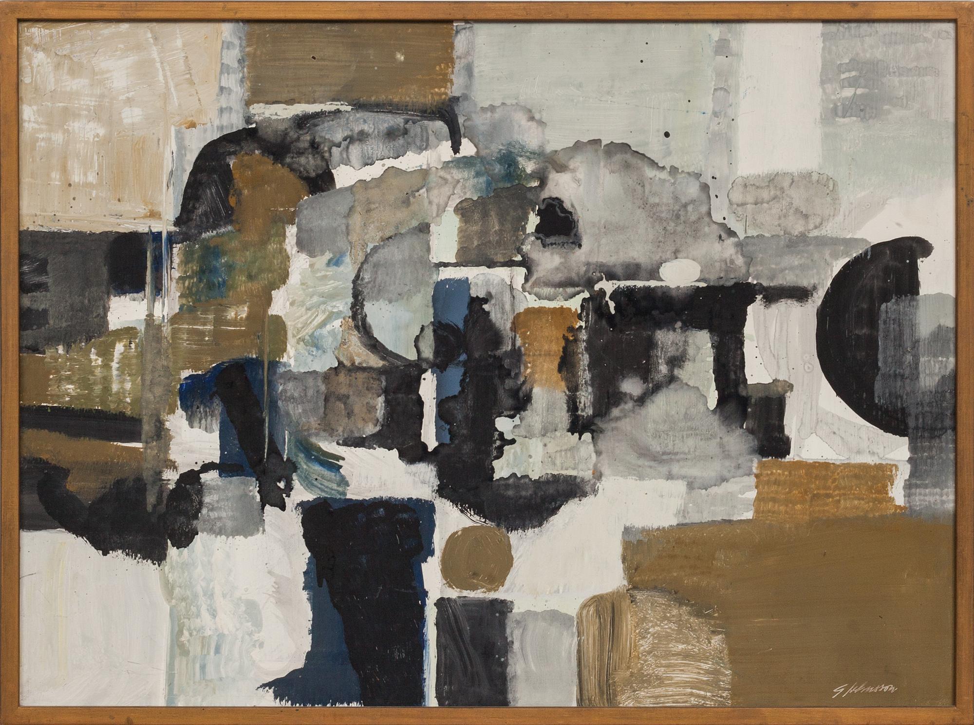 GUNNAR JOHNSSON, blandteknik på pannå, signerad.