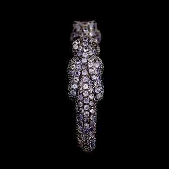 ARMBAND, sterlingsilver, tanzaniter tot ca 50.00 ct.