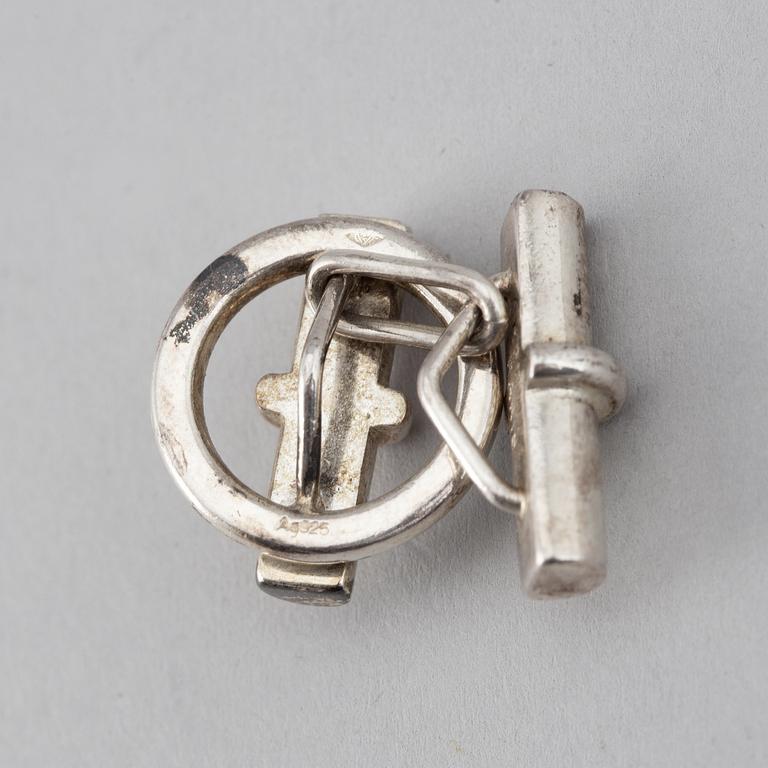 HERMÈS, a pair of silver cuff links.