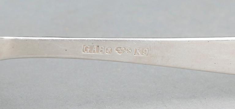 BESTICKSERVIS I SCHATULL, 93 delar, silver, Rosenholm, GAB, Stockholm mest 1950-60-tal. Tot ca 2800 gram.