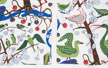 Josef Frank, gardiner, ett par, "Gröna fåglar", Firma Svenskt Tenn.