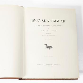 The von Wright brothers, book set, 3 volumes, “Svenska fåglar”, A. Börtzells tryckeri AB, Ivar Baarsen, Stockholm, 1927–1929.