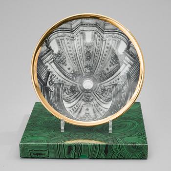 PIERO FORNASETTI, DECORATIVE PLATES, 7 pcs, porcelain, "Cupole d´Italia", Milan, 1960-70´s.