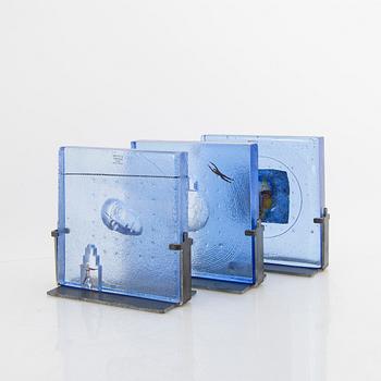 Bertil Vallien, skulpturer 3 st signerade Kosta Boda.