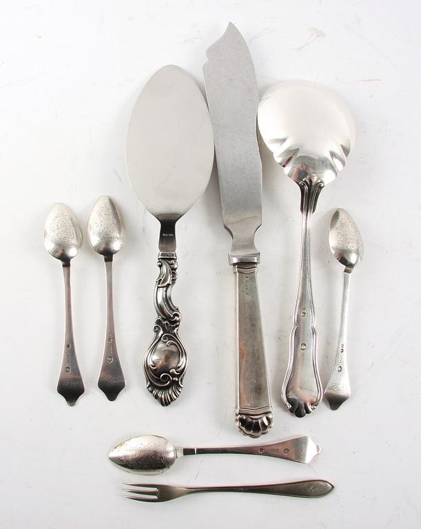 PARTI BESTICK, 8 delar. Silver, Danmark mm.