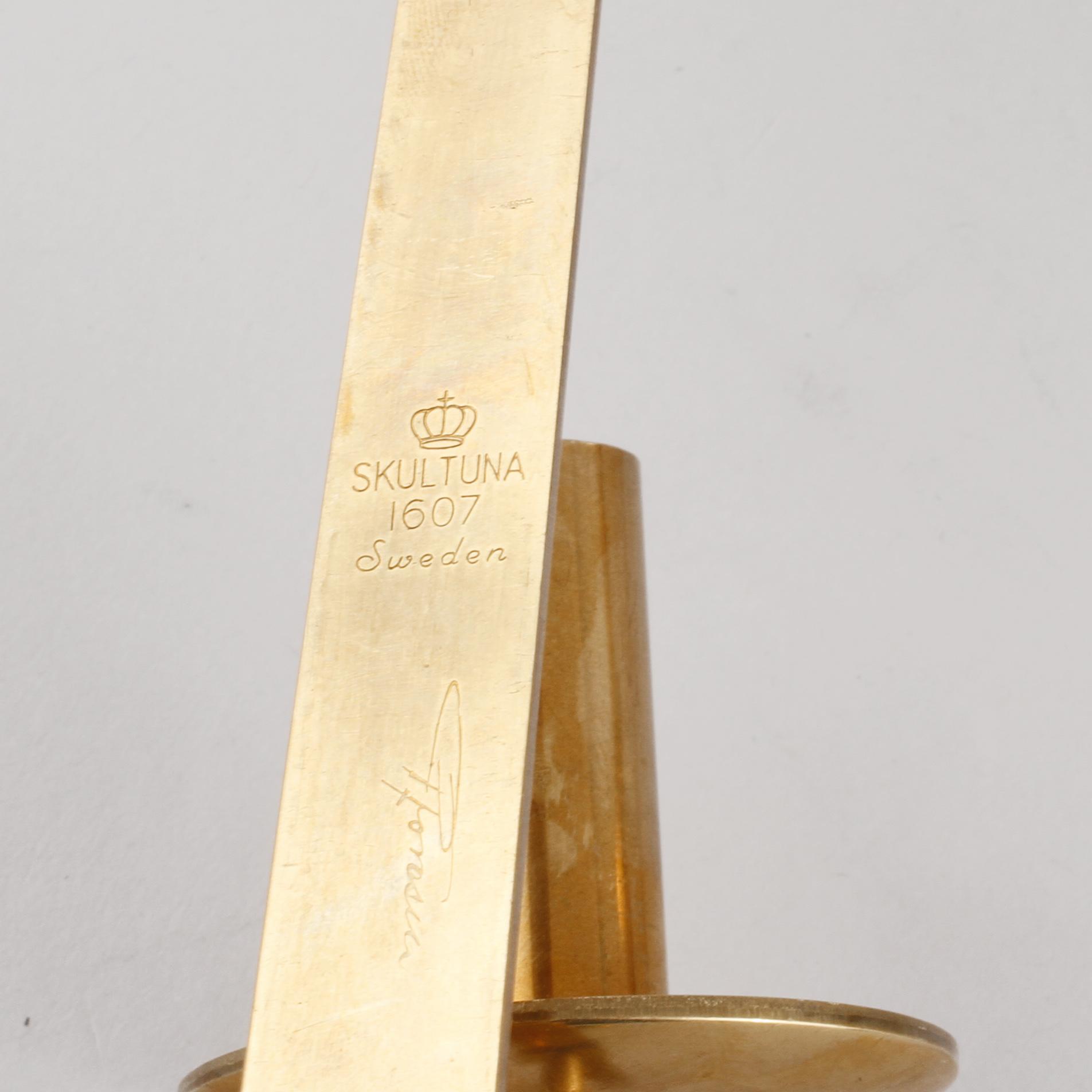 VÄGGLAMPETTER, 2 par, mässing, "Pendel", Pierre Forsell, Skultuna, 1900-talets andra hälft.