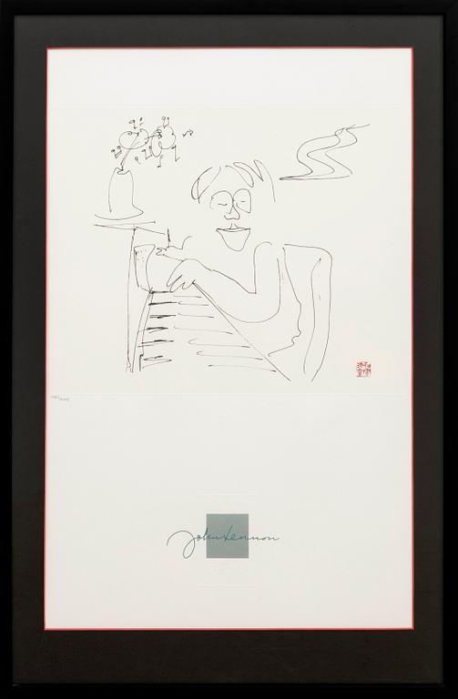 John Lennon, after etchings 4 pcs printed signature numbered 1585/3000E.