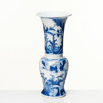 A Chinese blue and white 'Yen-Yen' vase, Qing dynasty, Kangxi (1662-1722).