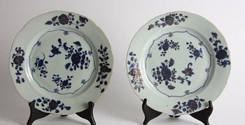 TALLRIKAR, ett par, porslin, Kina, 1700-tal.