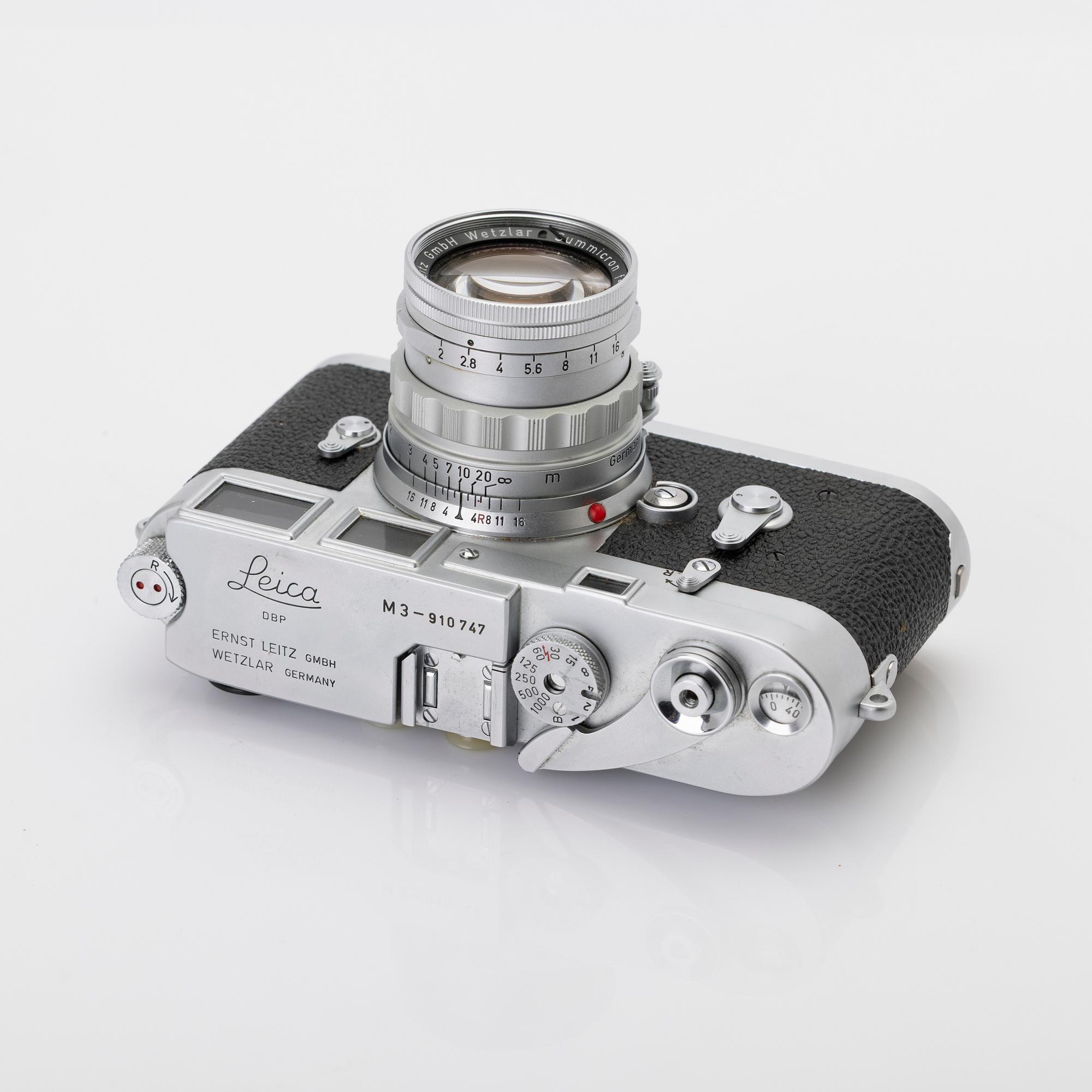 Camera, Leica M3 with lens, manufactured in 1957.