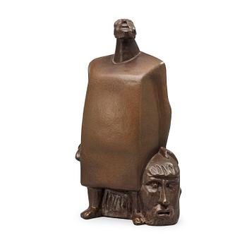 ÅKE HOLM, skulptur, "David och Goliat", Höganäs 1950-60-tal.