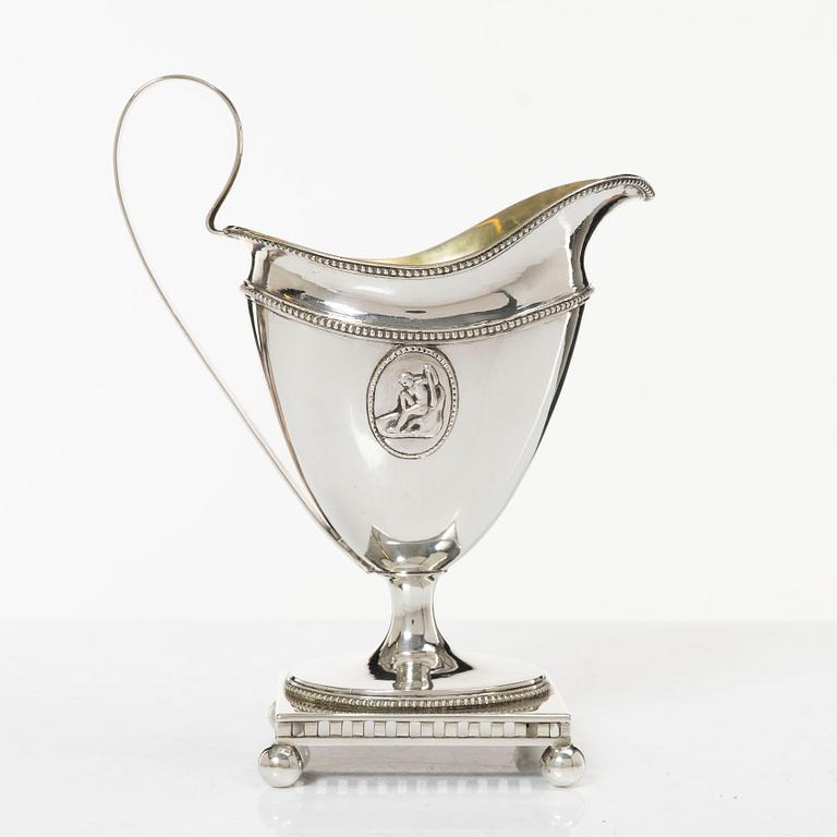 A Swedish 18th century parcel-gilt silver cream-jug, mark of Johan Schröder, Landskrona 1799.