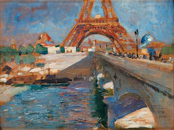 502. Carl Larsson, "Eiffeltornet under byggnad".