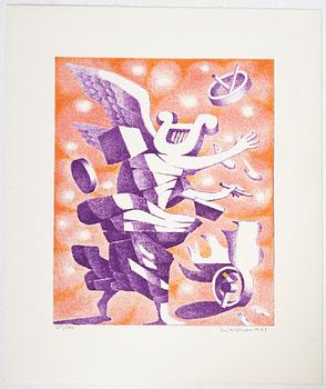 Erik Olson, 'En sökares vandring', folder with colour lithographs, 3 works, including book and catalogue.
